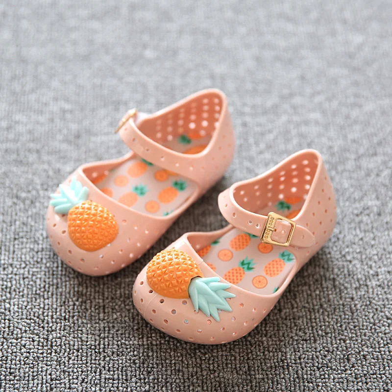 Summer Mini Melissa Pineapple Jelly Girls Sandals MINI FURADINHA VII Pineapple Fruit Jelly Hole Shoes For