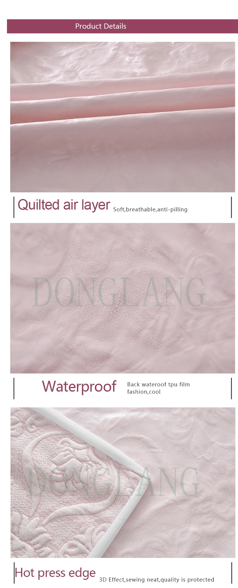 Qulity Queen Size Bed Bug Proof Air Layer Quilted Waterproof Mattress