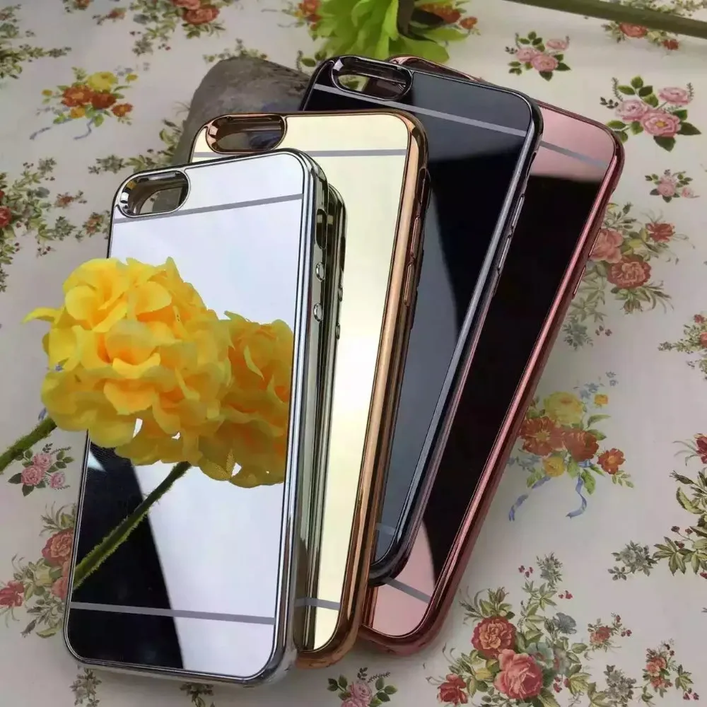 Hot Soft TPU Electroplating Mirror Case Cover For iphone 7 iphone 7 plus