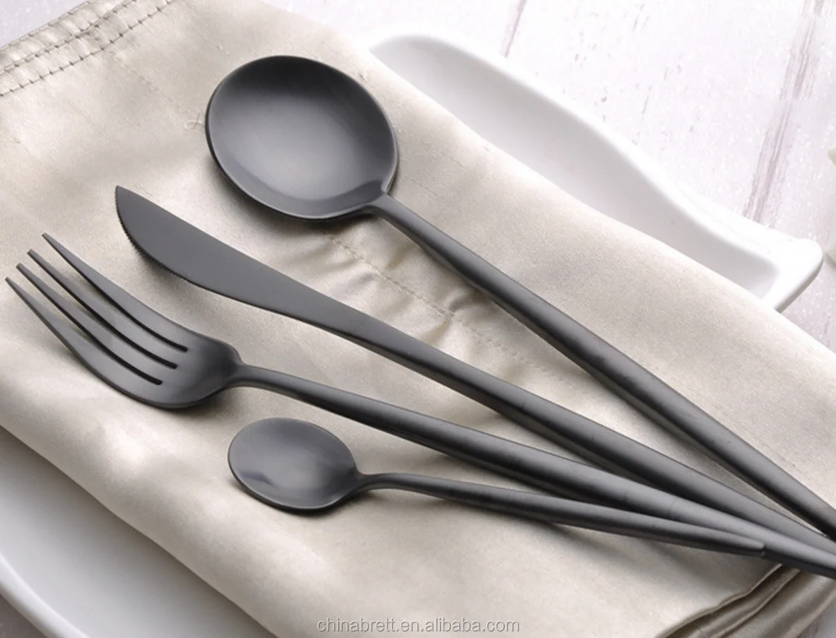 Western 18/10 Stainless Steel Silver And Gold Cutlery Set With White Handle