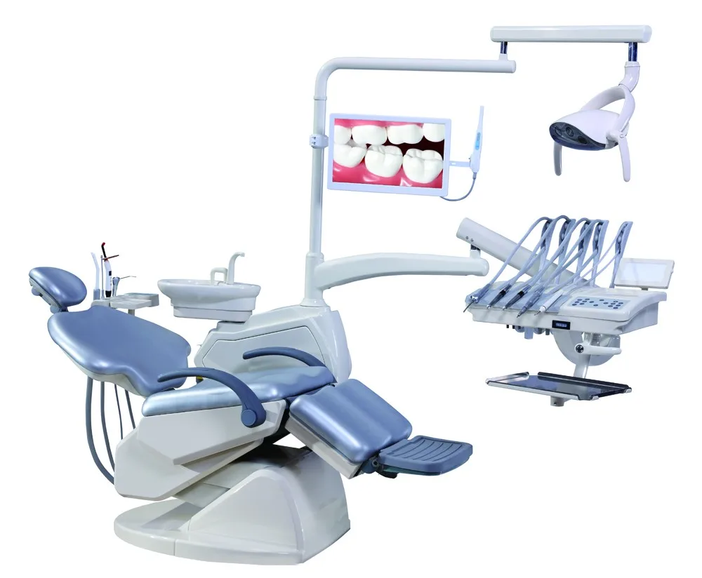 Dental Supply Three Folding Dental Chair Unit Prices Curing Light Led