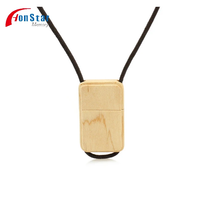OEM 2gb 4gb 8gb 16gb Wood Bamboo Lanyard Usb 2.0 3.0 Rectangle Flash Drive With Necklace - ANKUX.COM