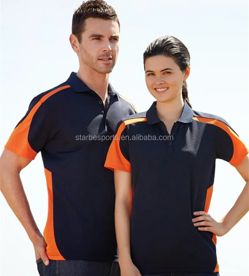 black and orange polo shirt