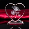 Laser Engraved Crystal Cube 3D engraving Rose wedding for Return Gifts
