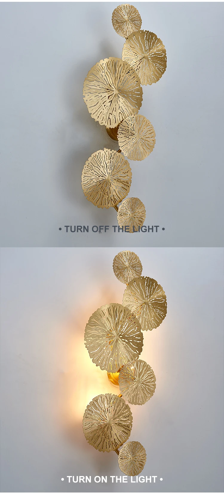 Antique Gold Finishing Brass copper Wall Lamp for Home Hotel Decoration