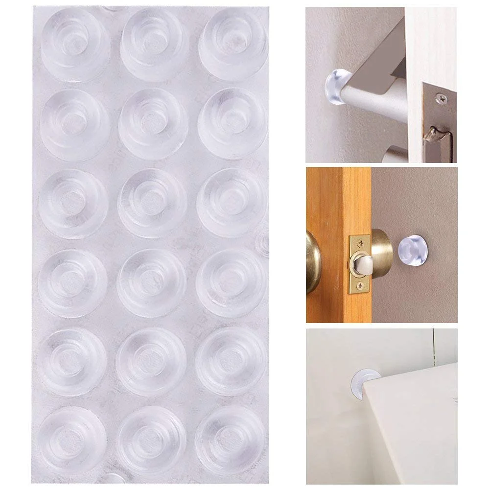 Clear Door Knob Bumpers Self-Adhesive Door Stopper Bumpers Wall Protectors Rubber Feet for Furniture, Crafts, Glass, Electronics