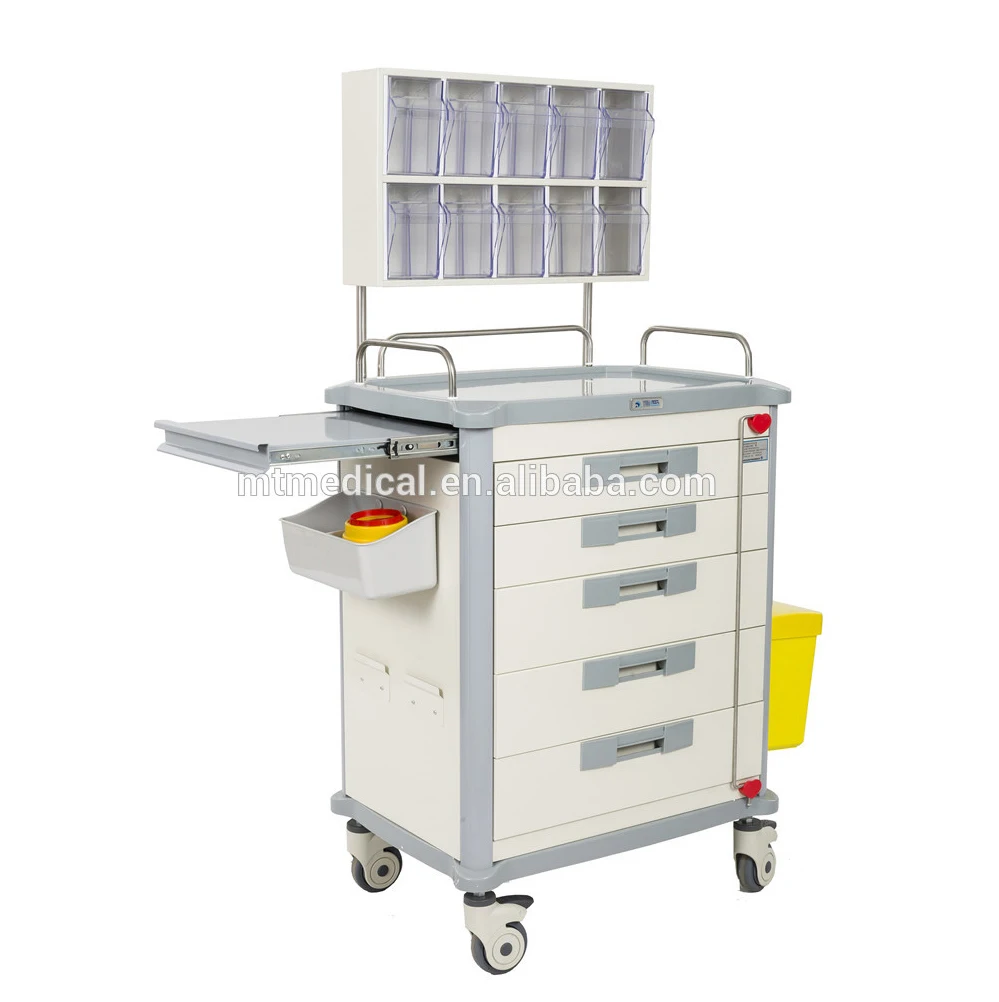 Chinese Manufacturer Hospital Equipment ABS Mobile Medical Trolley Crash Cart