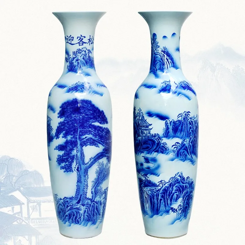 Traditional Big Tall Chinese Ceramic Floor Vase Buy Porcelain