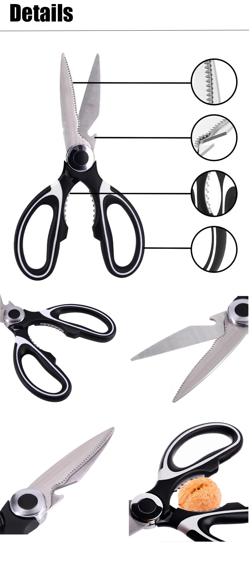 6in1 Multifunctional Kitchen Scissors - Durable & Versatile