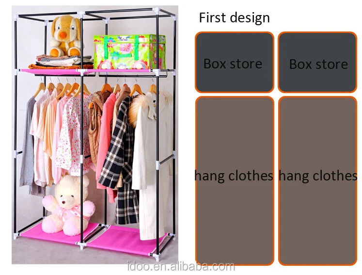 Reusable Fabric Folding Modern Design Portable Plastic Kids Wardrobe