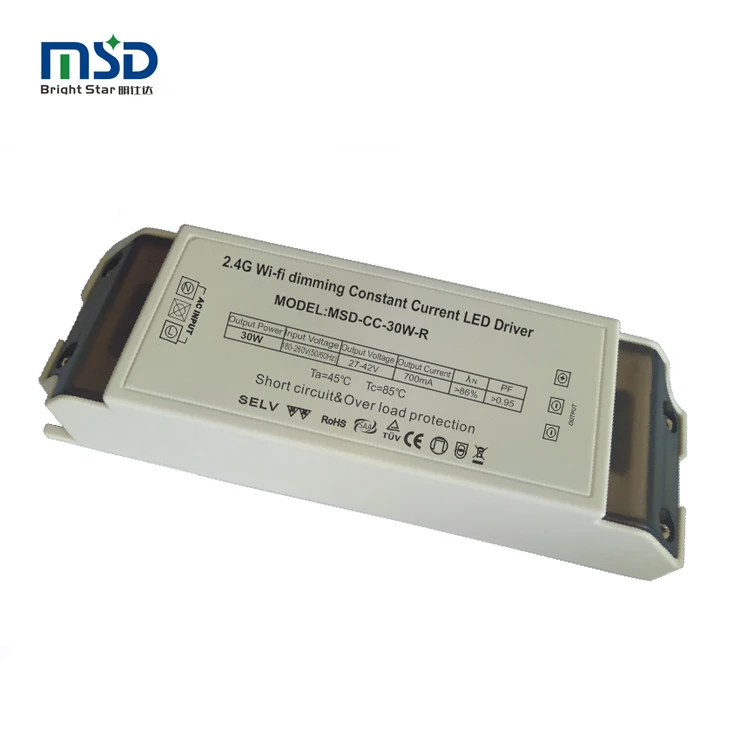 30W Constant current dimmable led driver Can be customized 1watt to 50watt  wifi app control dimmable led driver