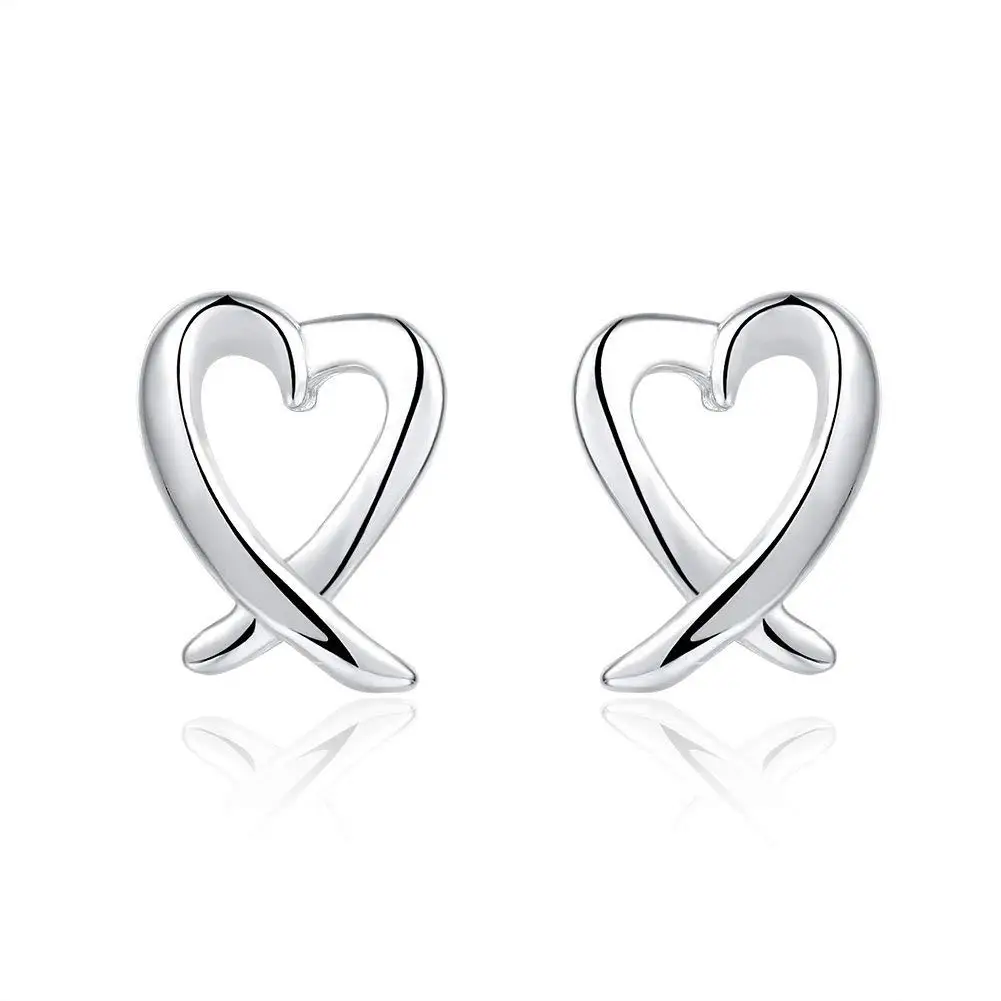 Heart Earrings Hypoallergenic Studs Open Heart Stud Earrings for Women Girls