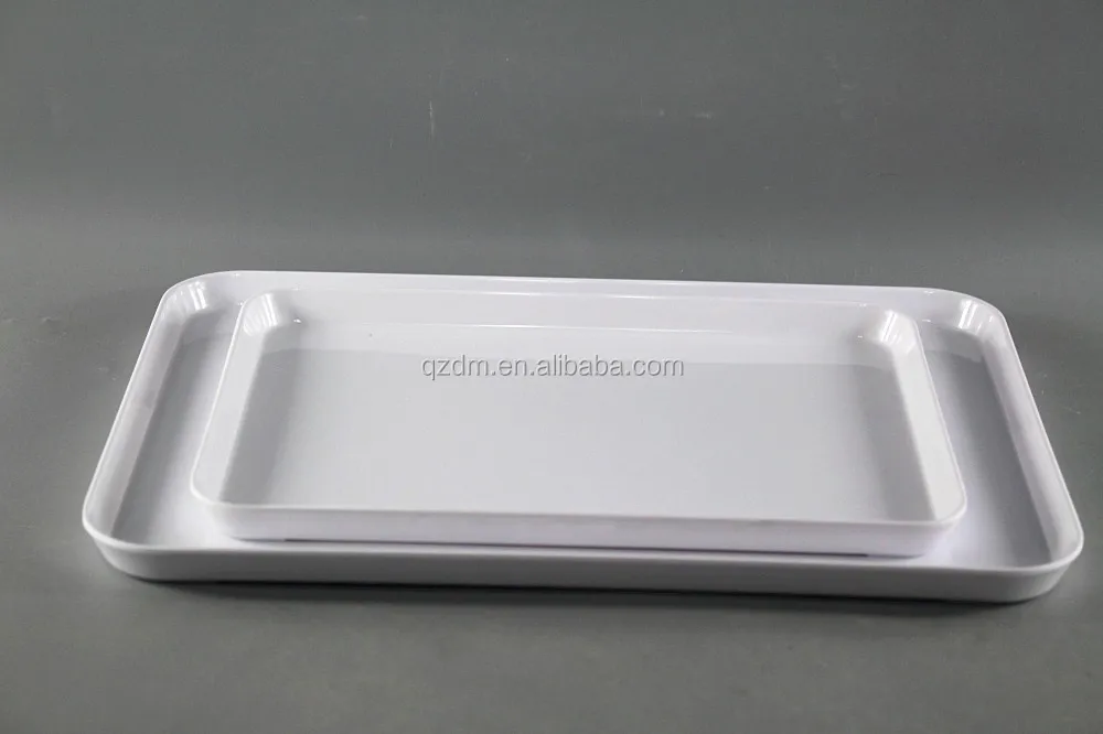 Plain White Melamine Square Tray Sets Of 2 Sizes/Can Supply A1&A5