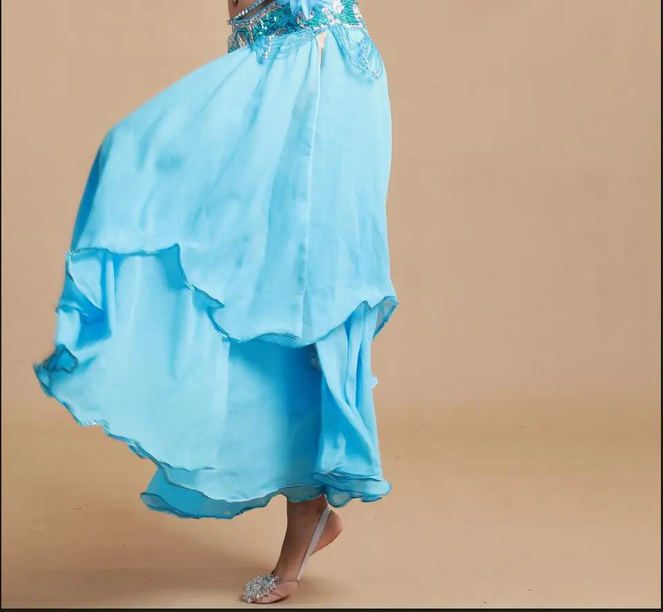 Stelisy Solid Chiffon Tiered Tribal Belly Dance Maxi Long Skirt Buy