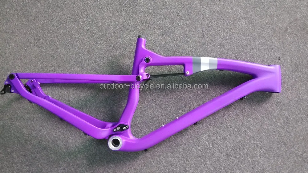 purple full suspension mountain bike