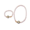 Round shape Chinese handmade rhinestone paved design fashion jewelry, bead jewelry pearl necklace set for women