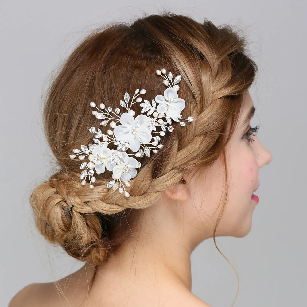 Vintage cristal perle fleur Prom papillon bec clip de cheveux accessoires de mariage 