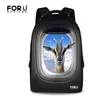 FOR U DESIGN Plane Window with Animal College Bags Outdoor Backpack with Animal