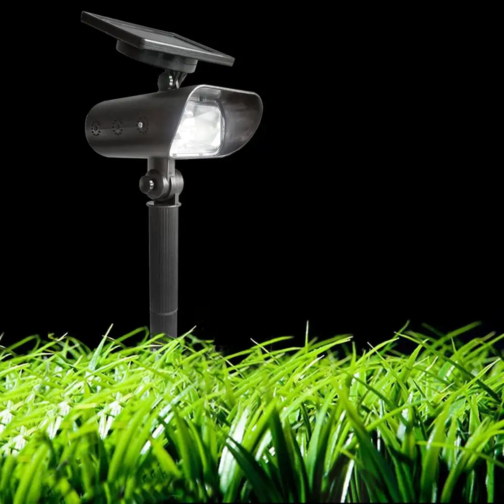 Wall Mounted and Stand Ground Installation Outdoor Solar  Spotlight 4 LED Solar Lawn Light