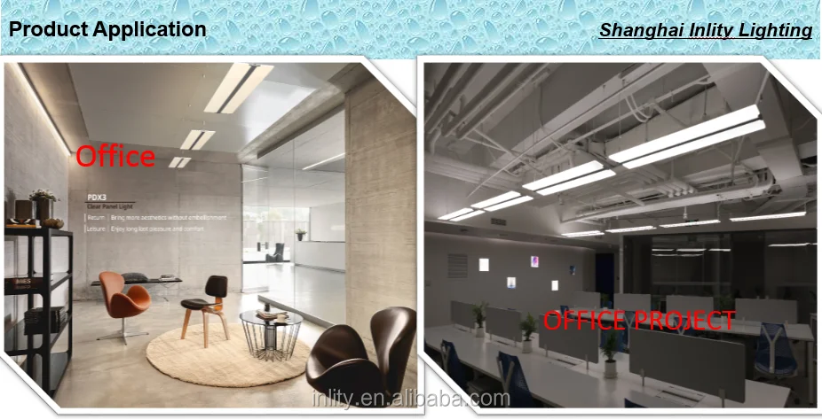 Super Brightness Dimming Office indoor Rectangle Up And Down Flat Led Panel Lighting