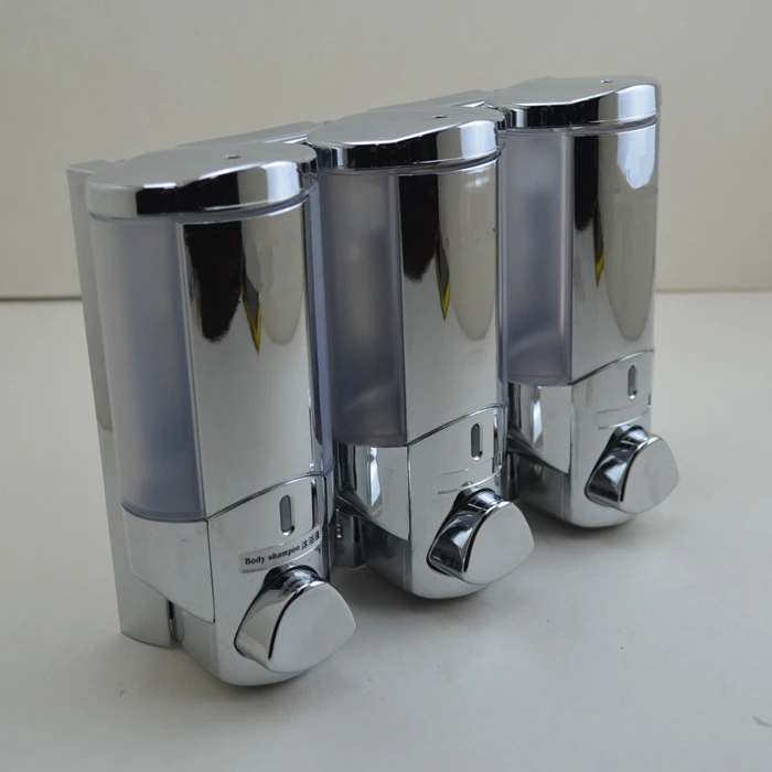 Chrome Finished Wall Mounted Triple Liquid Soap Dispenser Buy Wall Mounted Hotel Shower Triple