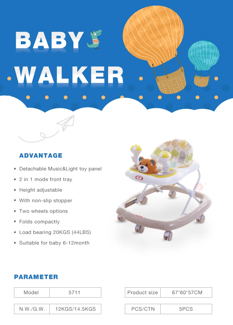 Best foldable kids walking chair toys educational interactive baby walker for kids