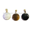Wholesale Manufacturer Natural Round Faceted Pendant Tiger Eye Stone Price Rose Cut Pendant For Women Necklace