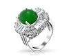 Fancy jewelry imitation jade with taper AAA CZ cocktail rings(PES6-4)