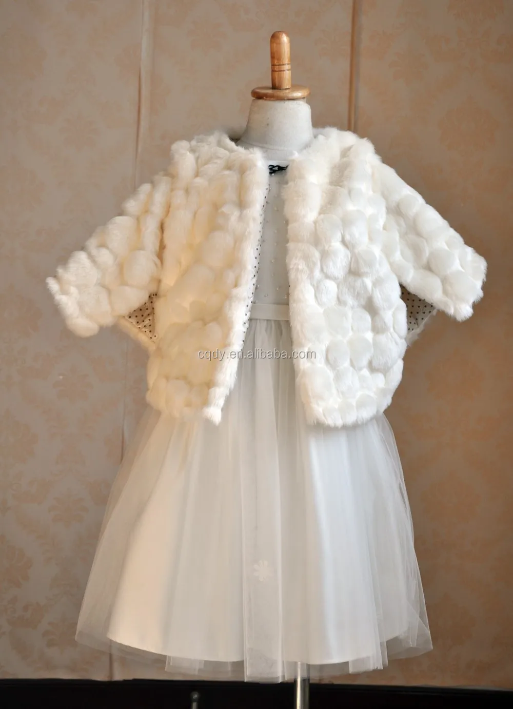 Children Shawl For Winter Long Sleeves Fashion Cloak Wholesale Fur Jacket Shrug Accessories