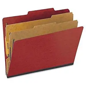Pendaflex PressGuard Classification Folder - Letter - 8.50quot; Width x 11quot; Length Sheet Size - 2quot; Expansion - 4 Fastener - 2quot; Folder, 1quot; Divider Fastener Capacity - 2/5 Tab Cut - 2 Dividers - 20 pt. - Pressboard - Scarlet - 10 / Box