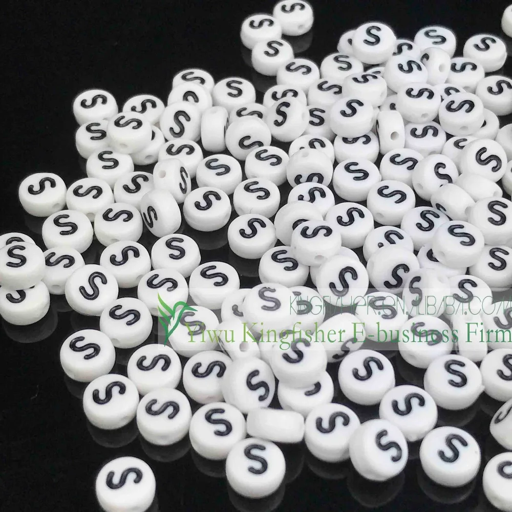 flat alphabet beads