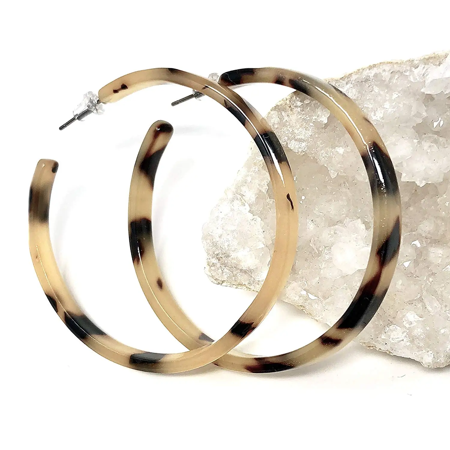 Light Tortoise Shell Hoop | Blonde Tortoise Shell Earring | White Tortoise Tortoiseshell Hoop Earring | Tortoise Hoop Earrings | Acrylic Earring | Resin Earring | Acetate Earring | Hoop Earring