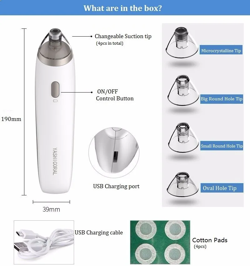New Best selling products painless and safe removing blackheads with a suction effective