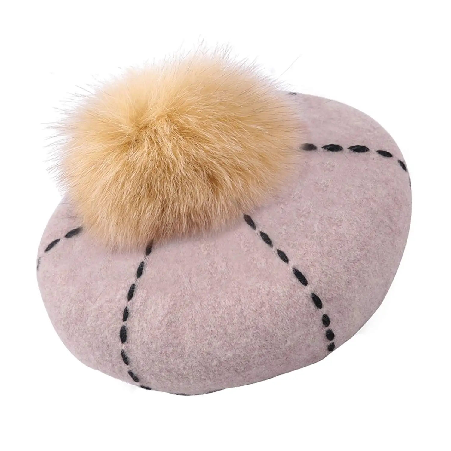 faux fur beret hat