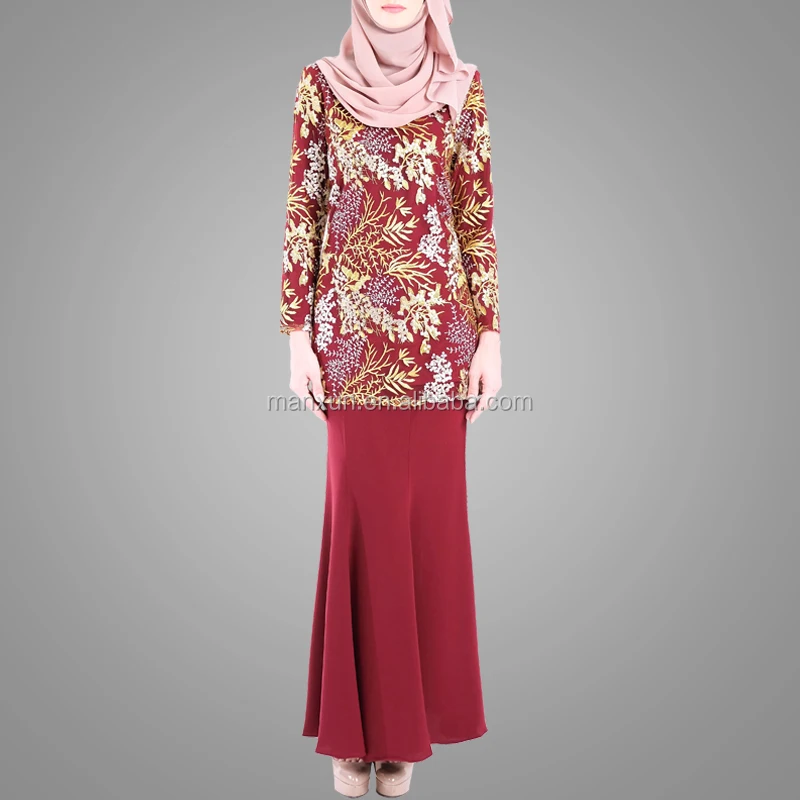 Manxun Pakaian Muslim Malaysia Wanita Baju Kurung Desain Renda Bordir Moden Buy Muslim Malaysia Pakaian Wanita Desain Renda Baju Kurung Baju Kurung Product On Alibaba Com