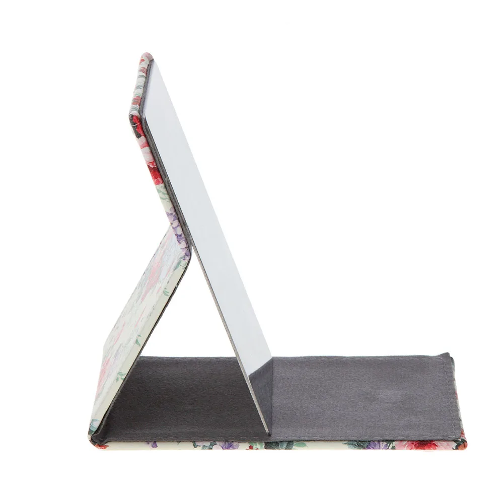 Gros Portable Rectangulaire Acier De En Miroir Fleurs Inoxydable Pliable Voyage Compact Poche Maquillage Pliant xWrdCBQoe