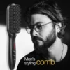 Beard Straightener for Men Wholesale Electric Hair Styler Ceramic Hair Comb Custom Logo Beard Straightener Brush with Beard Oil