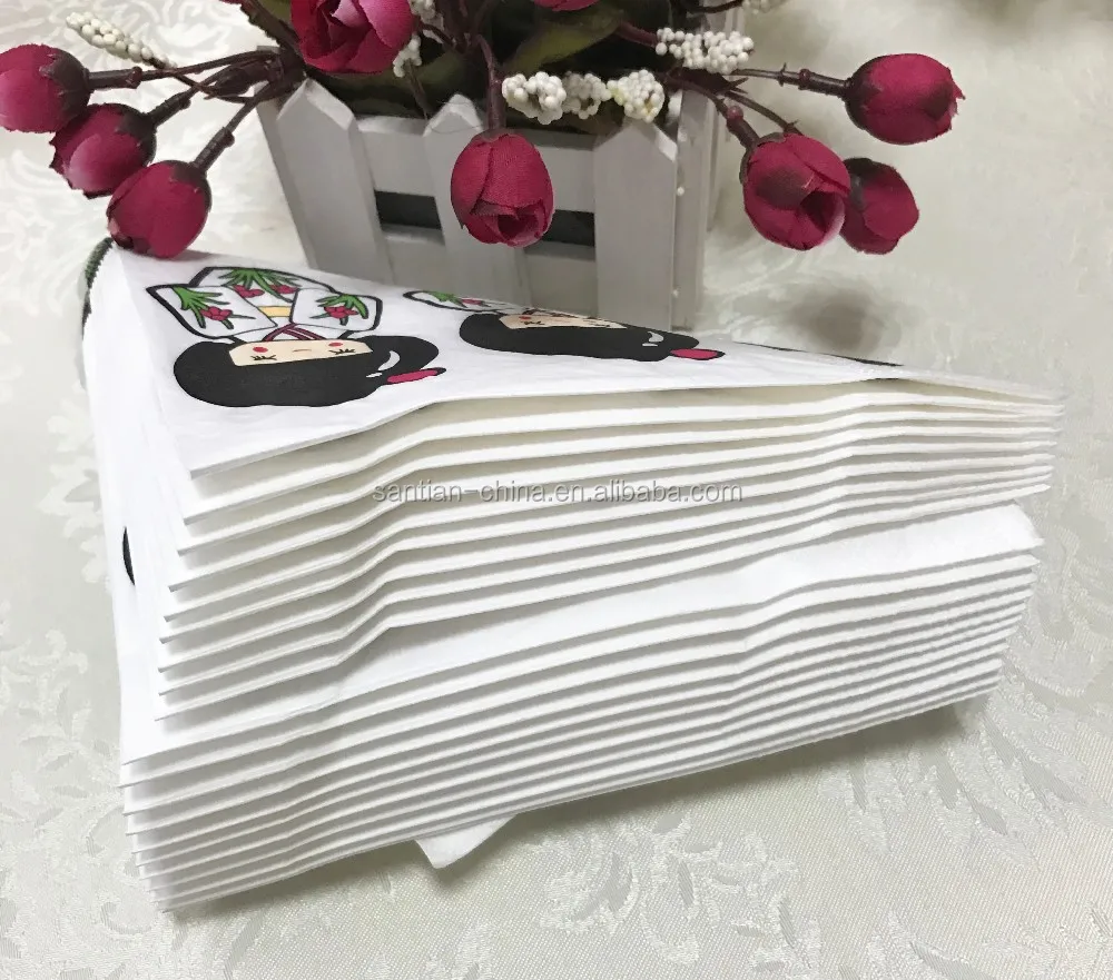 Wholesale Cute Japanese Character Printed Decorative Paper Napkins