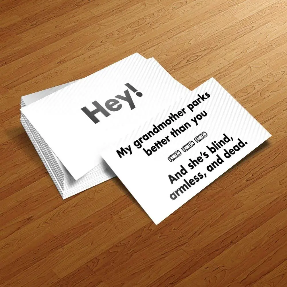 Buy Bad Parking Business Cards 5 Designs 100 Pack Funny Joke Gag Gift Notes Fake Parking Ticket Insult Set Prank Funny Greeting Card In Cheap Price On Alibaba Com