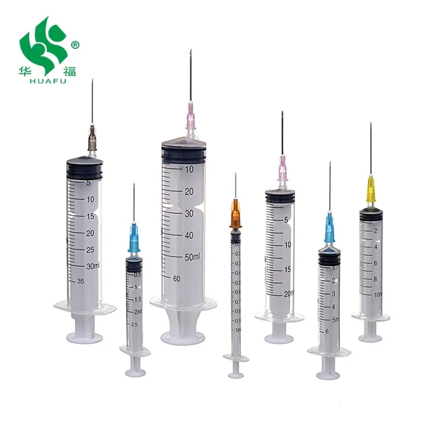 Disposable syringe(3 part) with needle Luer slip with CE, ISO approved