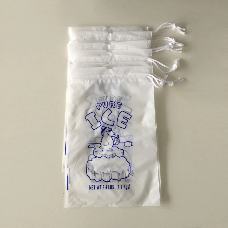 Plastic Ice Bags 8lb With Drawstring Closure 11x21inch 1.25mil Buy