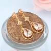 Clear Bridal Silver-Tone 3 CZ Teardrop Dangle Earrings