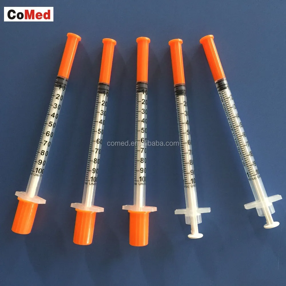 1ml 31g Painless Insulin Syringe With Fixed Needle With Orange Cap