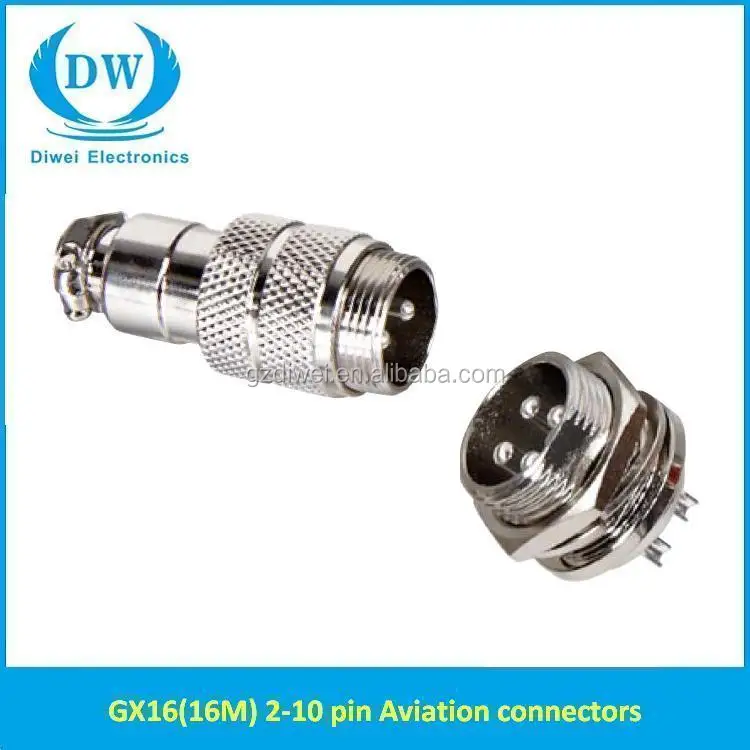Aviation Plug 2/3/4/5/6/7/8 Pin 16mm GX16-4 Metal Male Female Panel Connector TC 