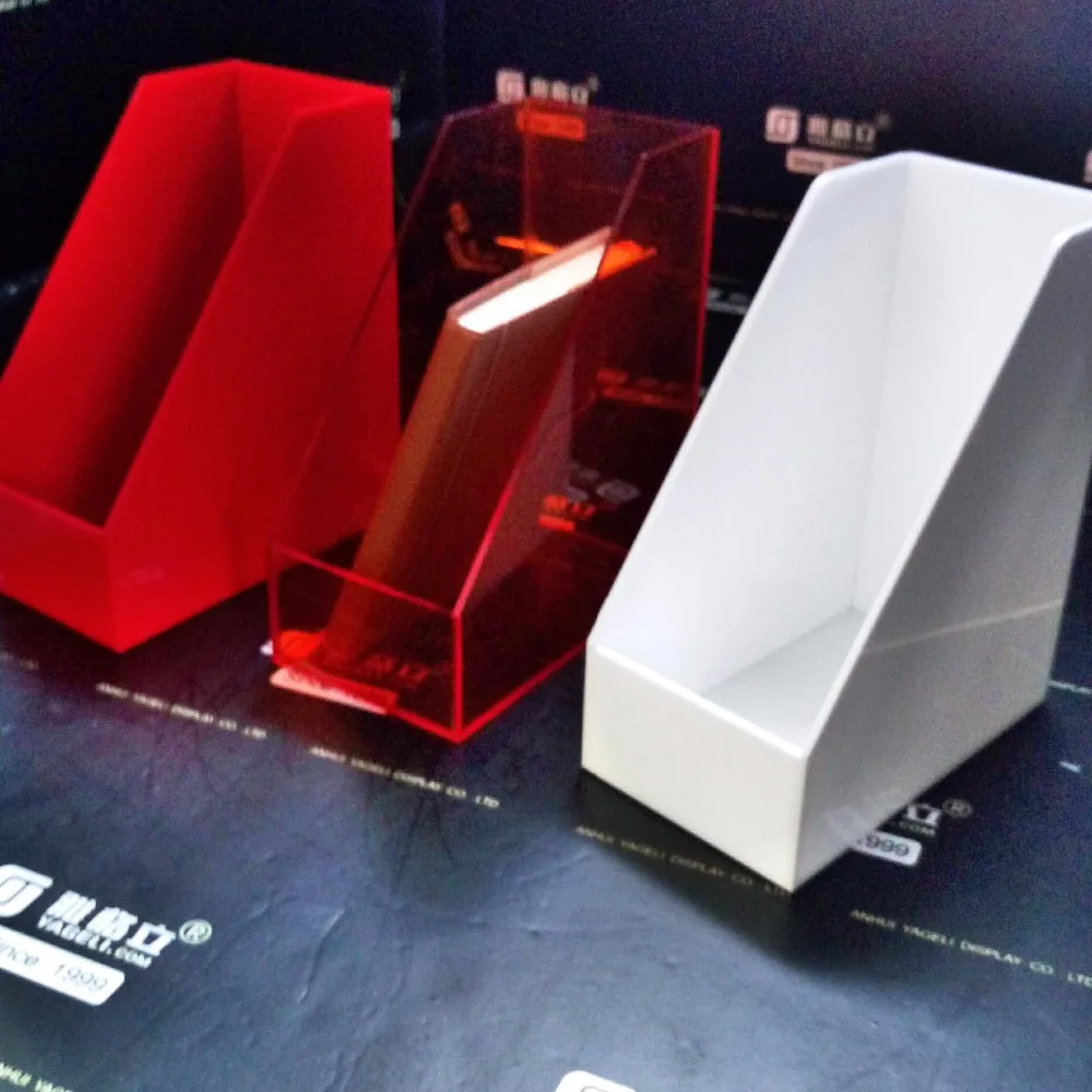 Chinese Acrylic Plastic Book Holder Stand Acrylic Counter Book Shelf
