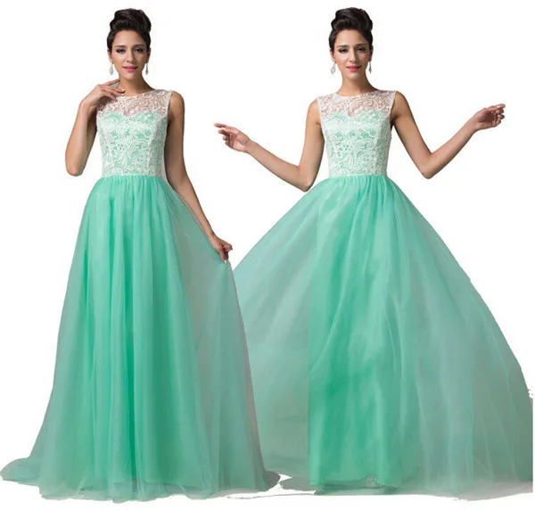 Fashion Wedding Dress Light Green Floor Length Dress With Lace A740 ...