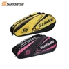 High capacity bag with two large compartments to store a total of 9pcs rackets