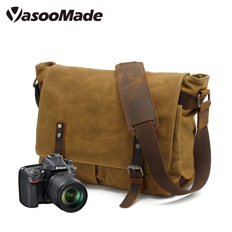 leather shoulder camera bag