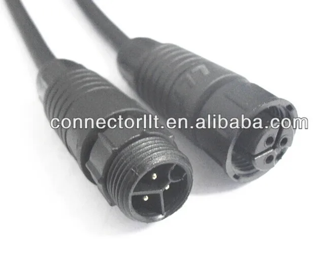 Llt 3 Pin Waterproof Cable Connector For Outdoor Lighting Led