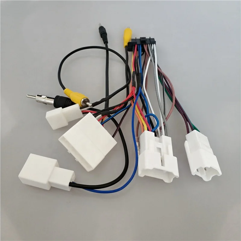 22 Pins Plug Electric Vehicle Wiring Harness With Rca Iso Connector